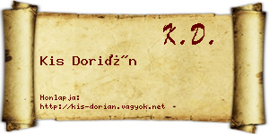 Kis Dorián névjegykártya